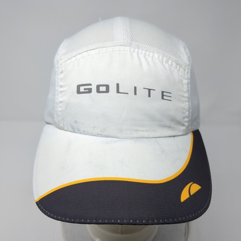 Go Lite Strapback 5 Panel Hat White One Size Adjustable Active Running - Picture 2 of 8